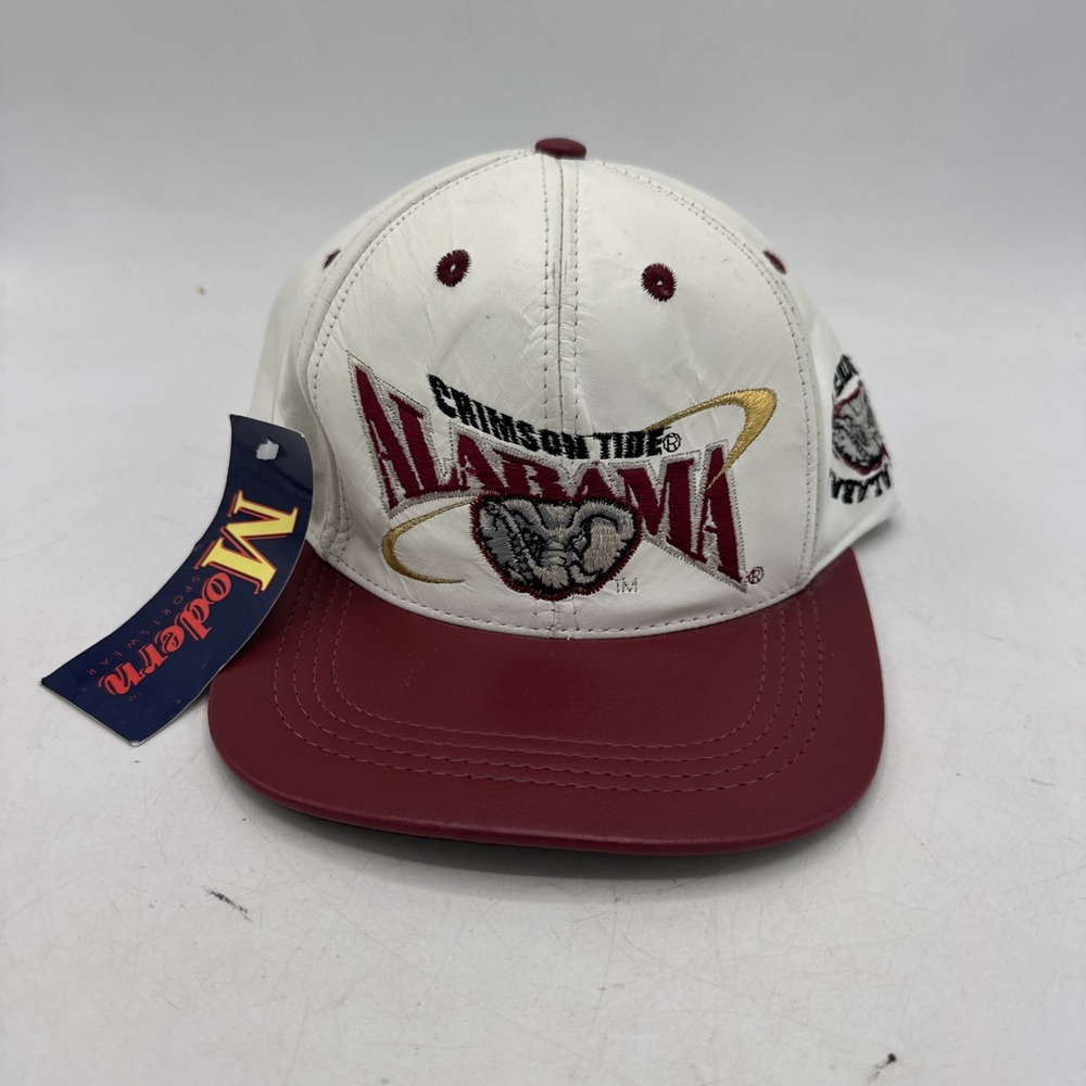 Vintage Alabama Crimson Tide‎ Leather Hat Adults 90s Y2k Modern Strapback